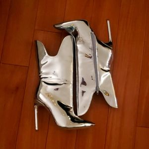 Missguided Silver Mirror Boots